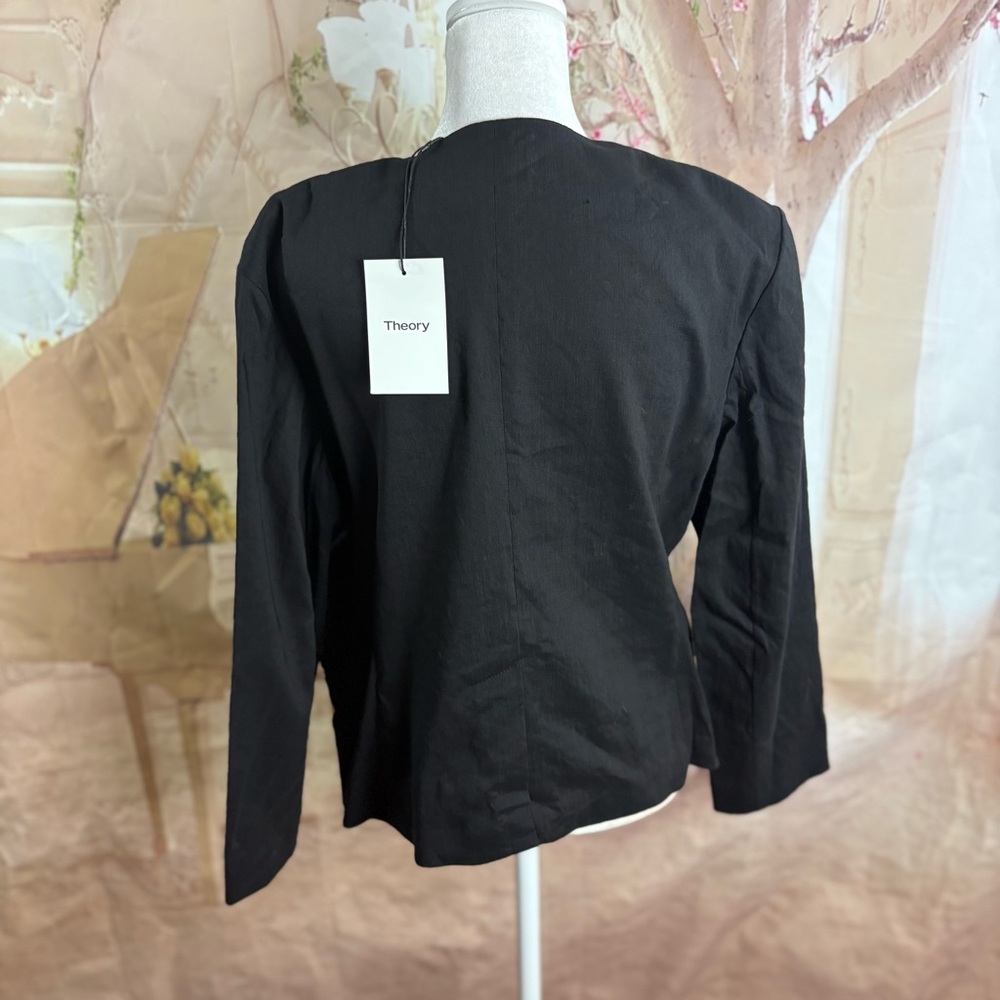 NEW Theory Women's linen Benefield Blazer Jacket - Picture 8 of 11